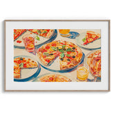 Pizza and Drinks Celebration Canvas Wall Paintings